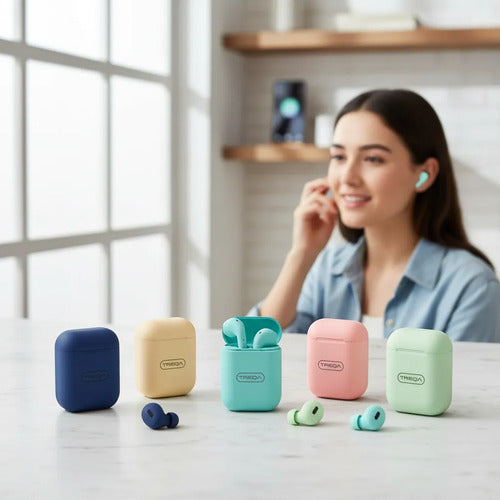 Auriculares Inalámbricos 6 Colores Bluetooth Estuche In Ear Azul