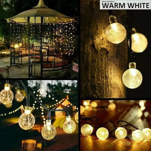 Guia Solar Guirnalda Luces Led Calidas Lamparas Decorar 10mt
