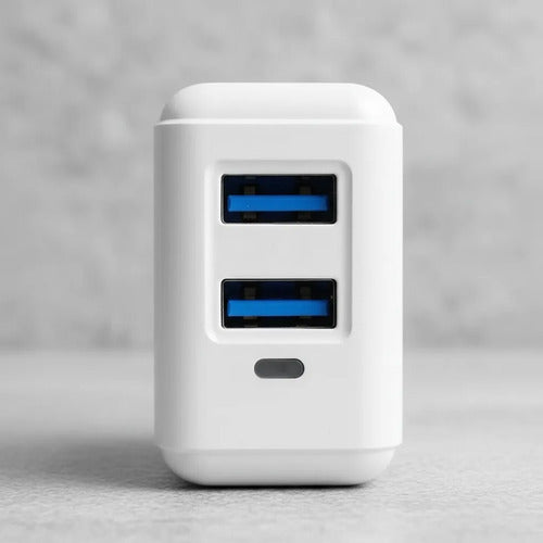 Cargador Doble Usb 3.1a Pared Celular Tablet Carga Rapida Blanco