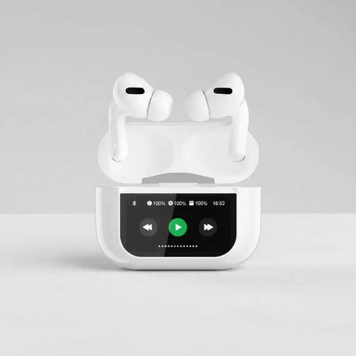 Auriculares Bluetooth Display Táctil Cancelación De Ruido Blanco