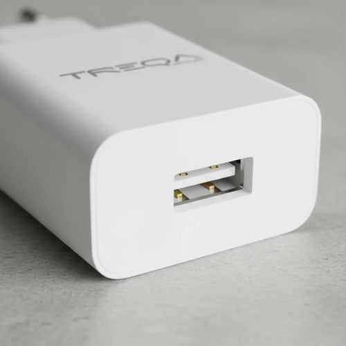 Cargador Pared Usb Cable Tipo C Carga Rapida Celular 18w Blanco