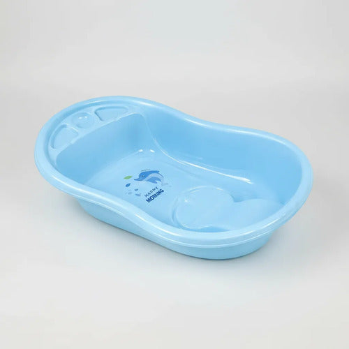 Bañera Infantil Para Bebé Plástico 72x40x20cm Comoda Celeste