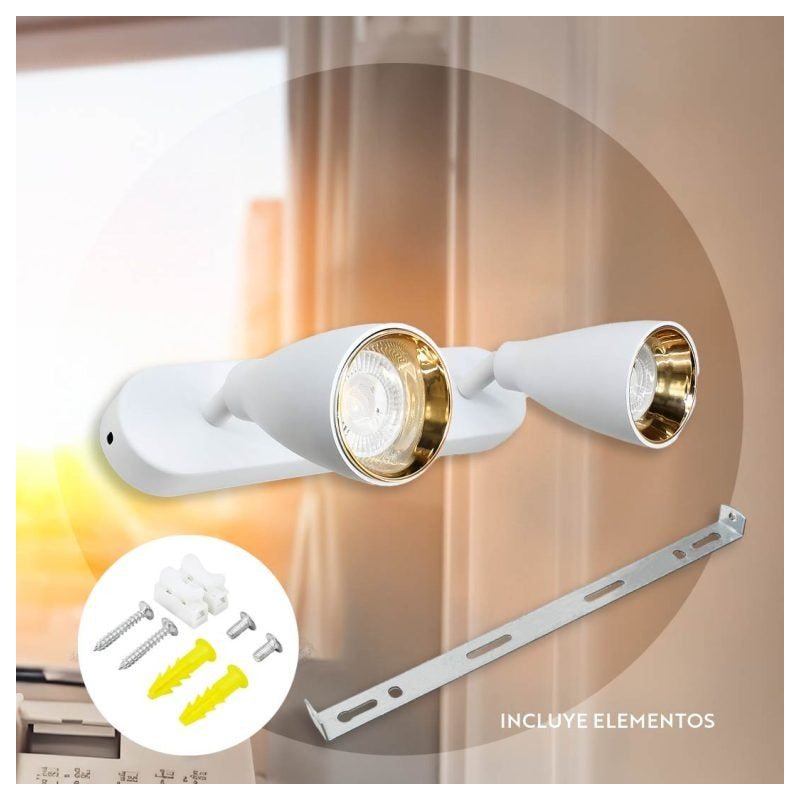 Aplique Luminaria Lampara Blanco Foco Pared Techo