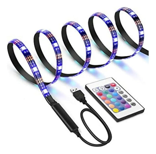 Tira Cinta Led Rgb 3m Usb Con Control Remoto Adhesiva Ip65 Rgb