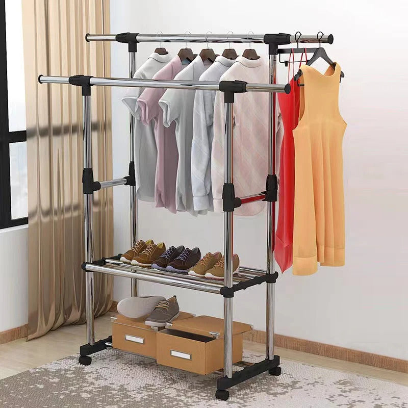 Perchero Organizador Extensible Con Ruedas De Metal