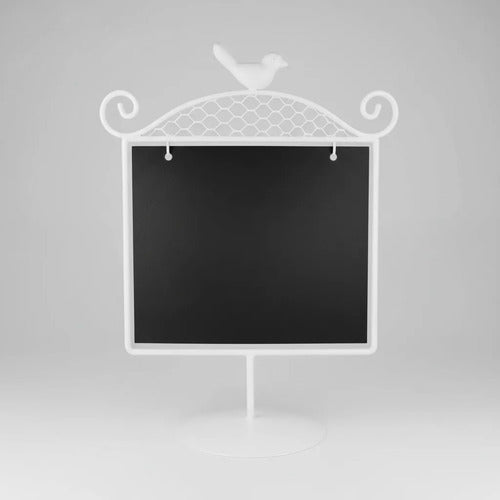Adorno Pizarra Decorativa Base Metal Mesa 32cm Funcional Aleatorio