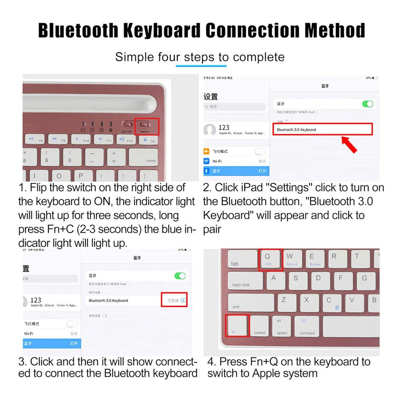 Teclado Bluetooth Portatil Inalambrico Soporte Tablet Celu
