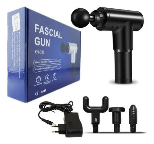 Pistola Masajeador Muscular Facial Vibrador Recargable Negro