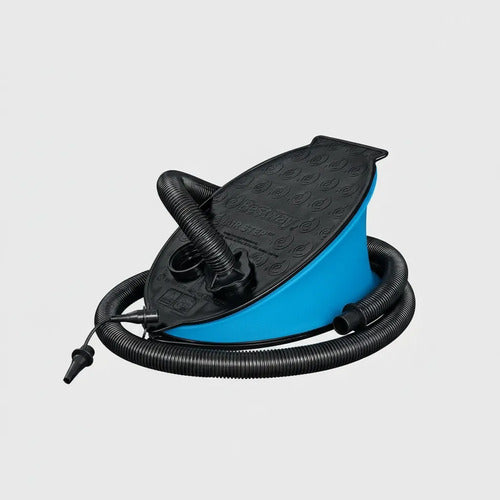 Inflador Pie Manual Colchonetas Inflables Piletas Camping 28 Azul Con Negro