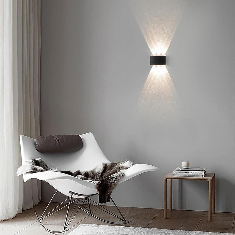 Set X2 Foco Pared Aplique Exterior Luminaria Bidireccional