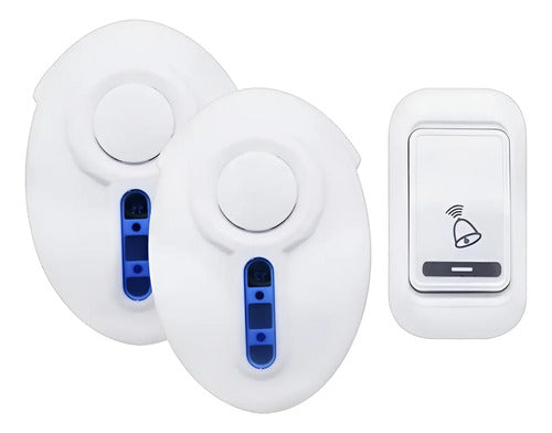 Timbre Inalambrico Exterior Doble 220v Blanco