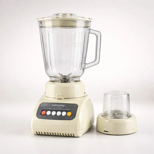 Licuadora Picadora 2 En 1 Multifuncion Vaso Picador 4 Vel Beige