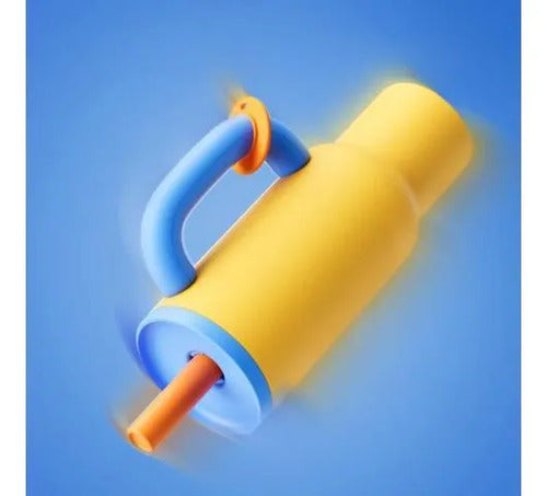 Vaso Termico Acero Inoxidable 1200ml Sorbito Tapa Ergonomico Amarillo Con Azul Bicolor / Mate
