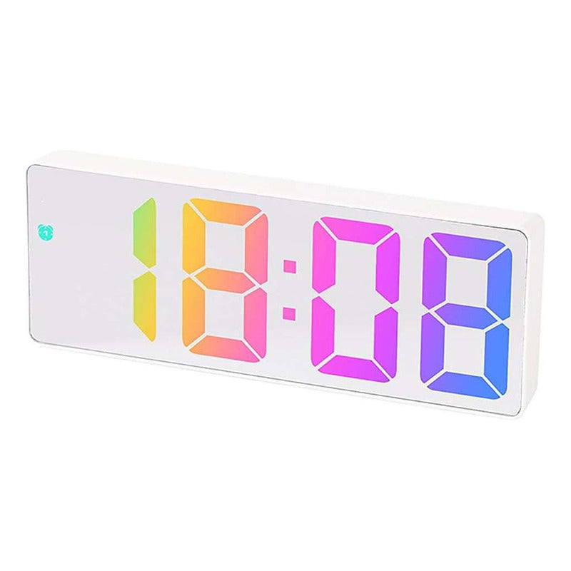 Reloj Despertador Led Rectangular Numeros De Colores
