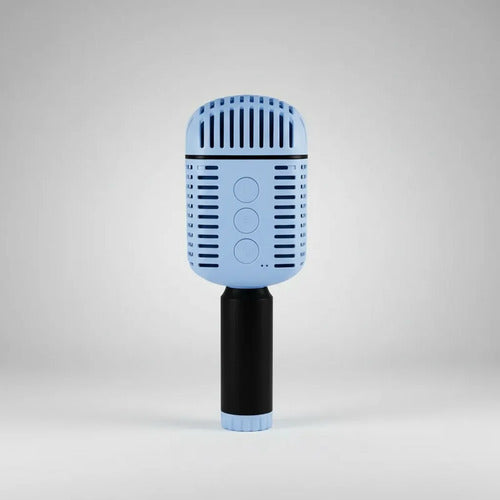 Micrófono Retro Karaoke Inalámbrico Bluetooth Tws Altavoz Azul