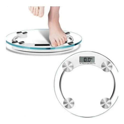 Balanza Digital De Vidrio Para Baño, Con 120 Kg De Capacidad Blanco