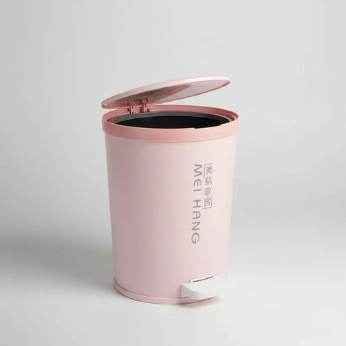 Papelera Cesto Basura Tapa Baño Plastica Pedal Balde Cocina Rosa