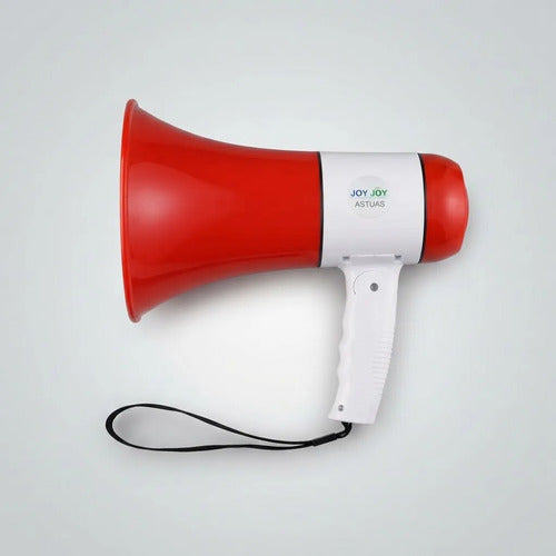 Megáfono Portátil Recargable Usb Sirena Grabación Micrófono Rojo Y Blanco