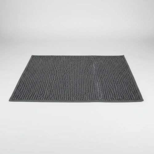 Alfombra Absorbente Suave Poliéster Baño 50x80 Cm Carpetas Gris