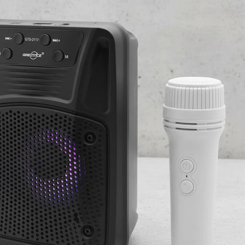 Parlante Inalambrico Bluetooth Ios Android Microfono Luces 4 Negro