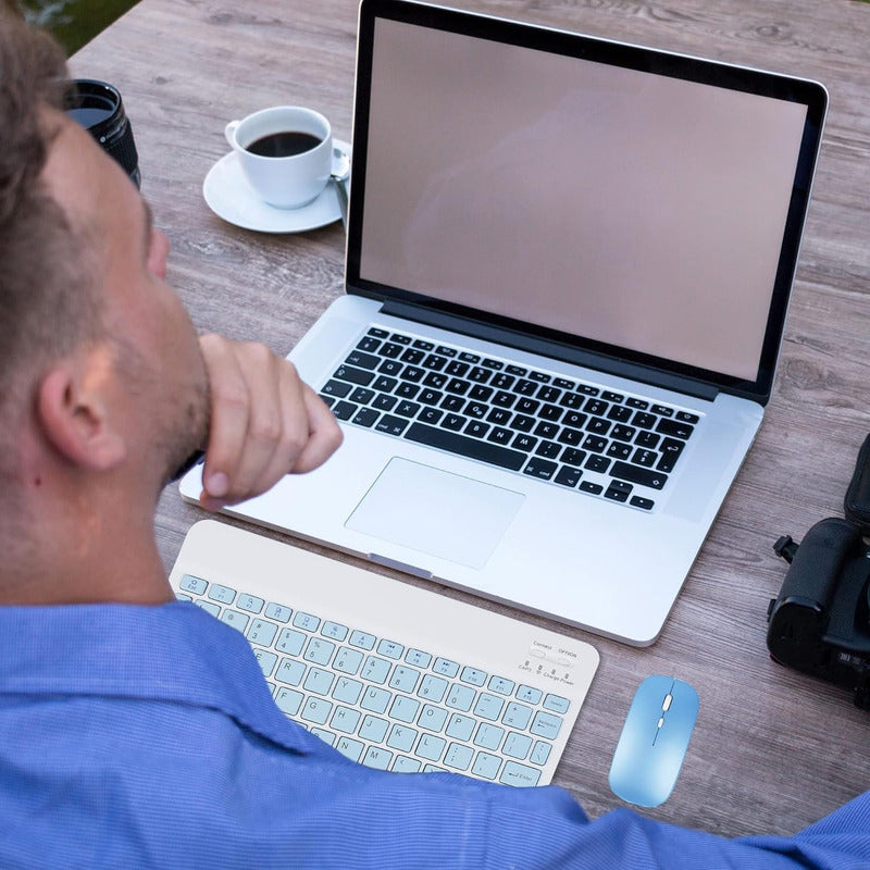 Teclado Y Mouse Inalambrico Bluetooth Recargable Combo