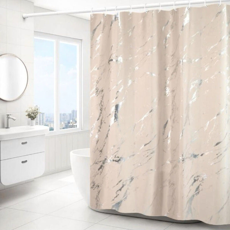 Cortina De Baño Para Ducha Diseño Marmol 180x180cm
