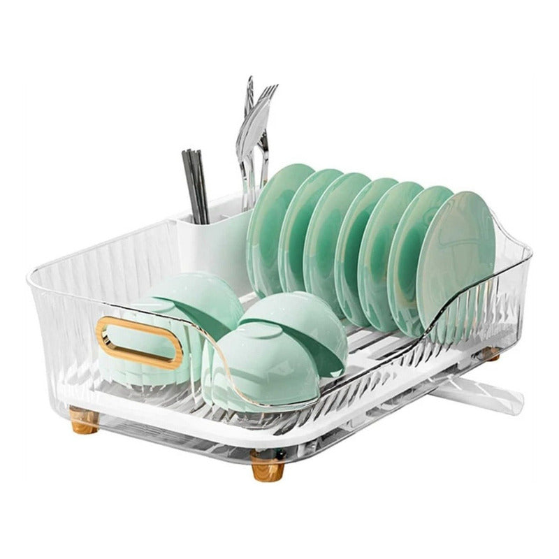 Escurridor Para Cocina Acrilico Con Desagüe 43x27x12cm