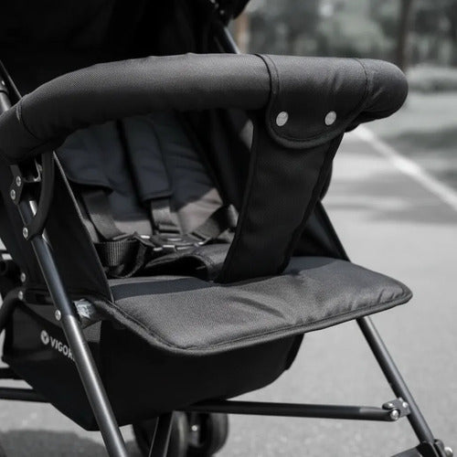 Coches Paragüitas Bebé Plegable Reclinable Arnés 5 Puntos Negro