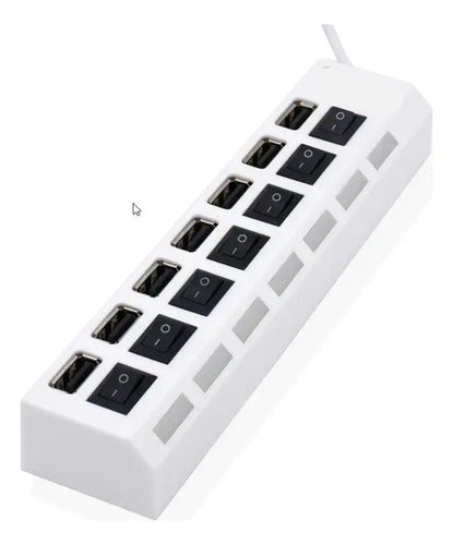 Adaptador Usb Hub 7 Puertos Con Interruptores Aleatorio