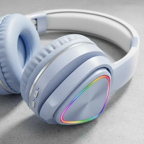 Auricular Inalámbrico Rgb Con Usb Tf 3.5 Vincha Ajustable Variedad De Colores