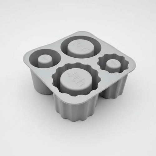 Molde De Silicona Para Hielo Vaso Térmico 4 Ranuras Gris Gris