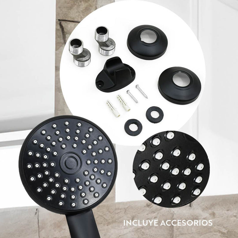 Monocomando Para Ducha Negro Baño Duchero Telefono Extensibl