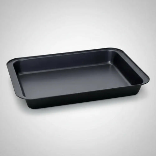 Fuente Asadera Rectangular Antiadherente Horno 47x32cm Negro