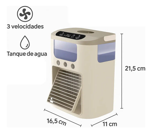 Enfriador Portatil Con Agua Hielo Mini Ventilador Usb Varios
