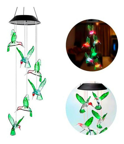 Llamador De Angeles Decoracion Jardin Led Colibri Exterior Varios
