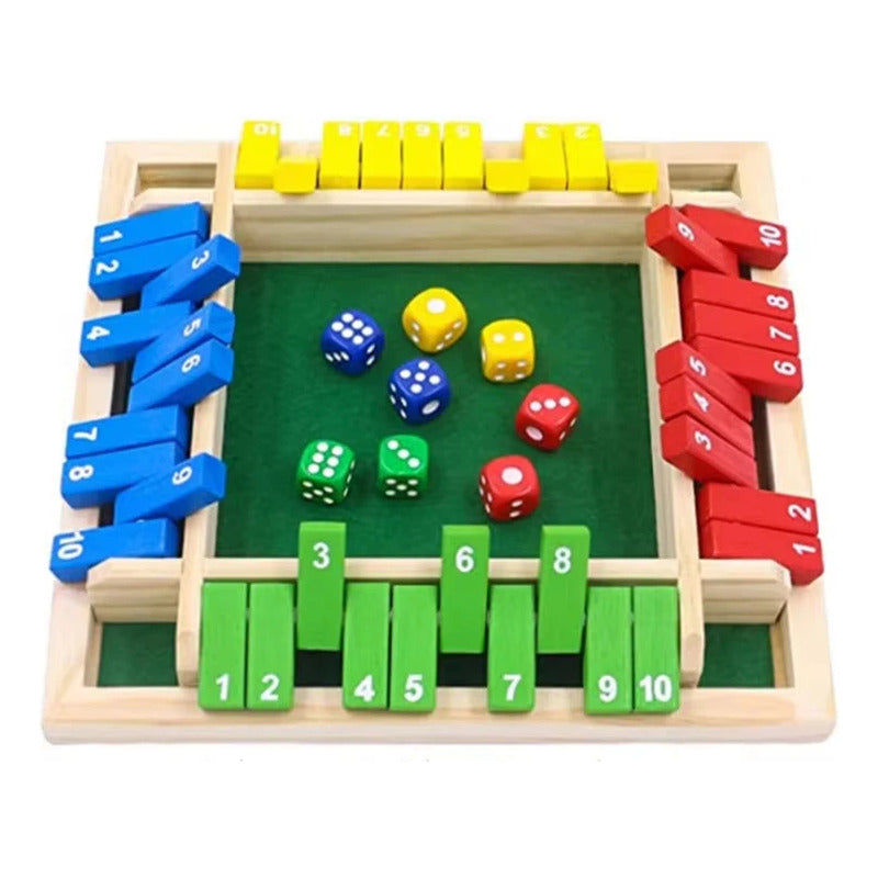 Juego De Dados Cierra La Caja Shut The Box Madera 22x22cm
