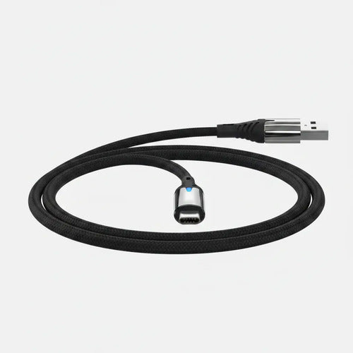 Cable Usb Tipo C Reforzado Carga Y Datos 1m Led Carga Rapida Negro