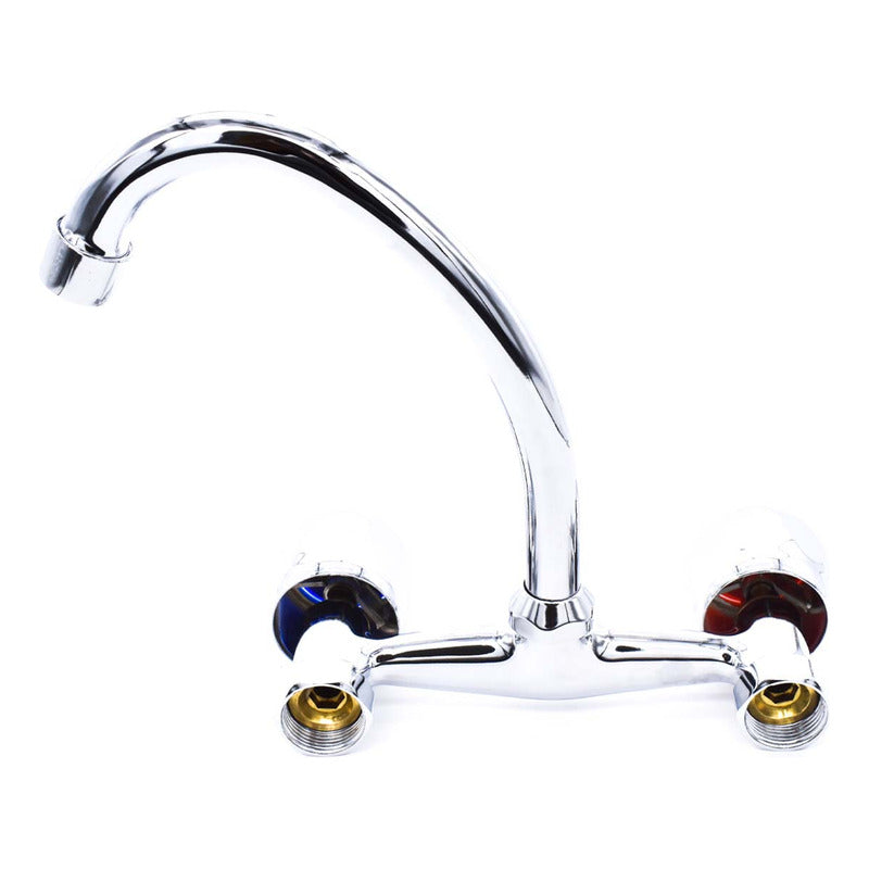 Canilla Cocina Pared Grifo Mesada Doble Comando 15cm Metal