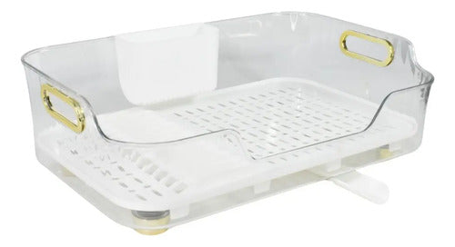 Escurridor Cocina Acrilico Con Desagüe 43x27x12cm Blanco