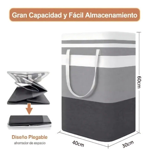 Cesto De Ropa Canasto Organizador Plegable 60x40x30 Cm Varios