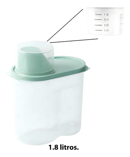 Recipiente Tarro Cocina Contenedor Alimentos Tapa Medidora Aleatorio