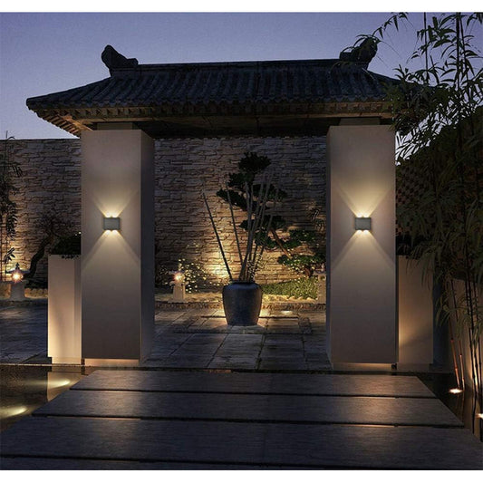 Set X6 Foco Pared Aplique Exterior Luminaria Bidireccional