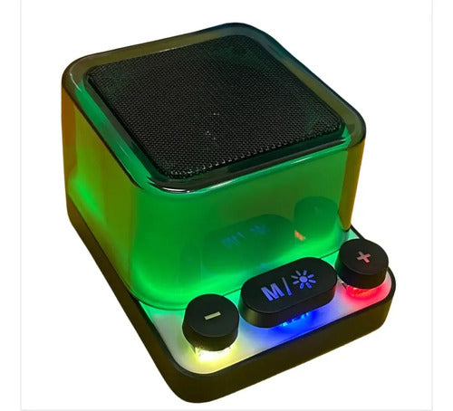 Parlante Portatil Bluetooth Con Luces Led Rgb 800mah Negro