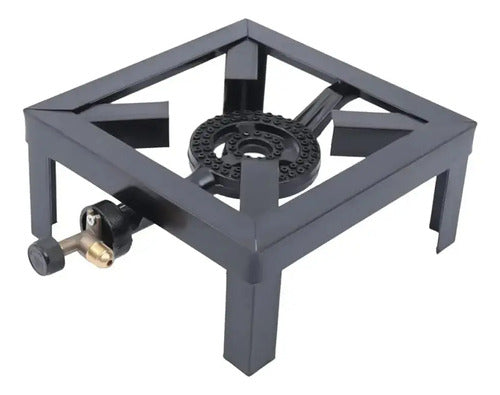 Anafe Gas 1 Hornalla Hierro Quemador Cocinilla Portatil Negro
