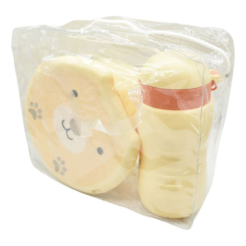 Lonchera Vianda Infantil Con Vaso Y Cubiertos De Plastico