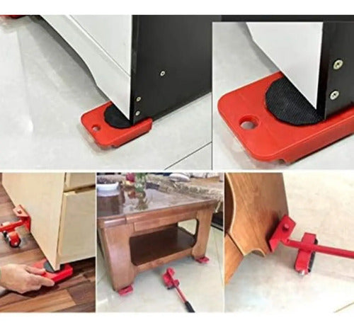 Base Movil Para Trasladar Electrodomesticos Muebles Ruedas Rojo