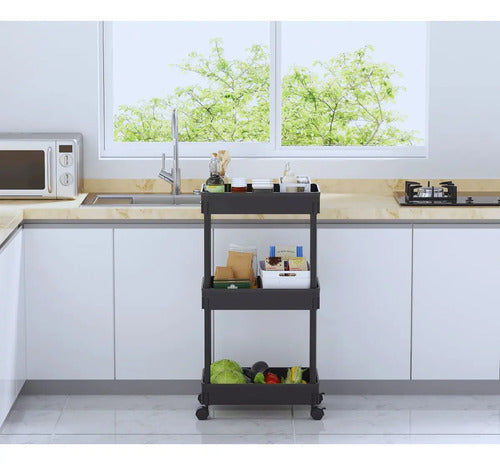 Organizador Cocina Baño Oficina Multiuso Con Ruedas Negro
