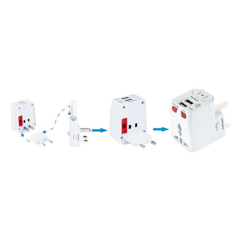 Adaptador Enchufe Universal Para Viaje 2 Usb