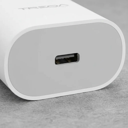 Cargador Usb Carga Rapida Tipo C Cable C A C Celular Tablet Blanco