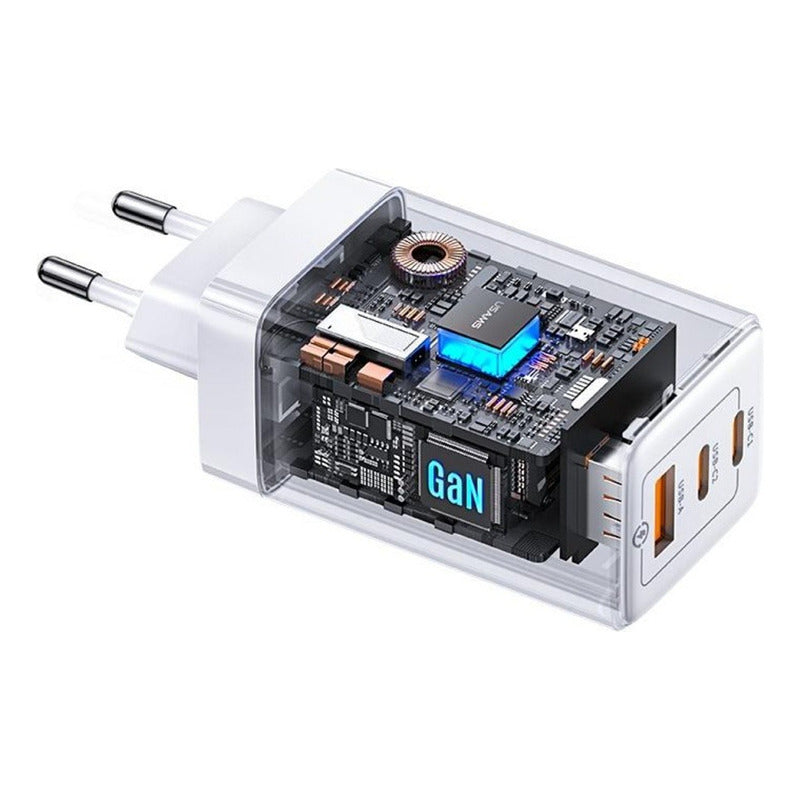 Cargador De Pared 65w Carga Rapida Usb Tipo C + Usb A